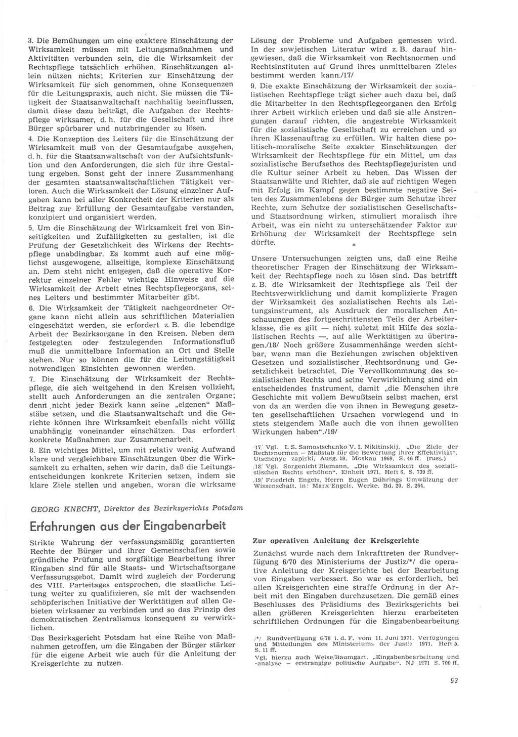 Neue Justiz (NJ), Zeitschrift für Recht und Rechtswissenschaft [Deutsche Demokratische Republik (DDR)], 26. Jahrgang 1972, Seite 93 (NJ DDR 1972, S. 93)