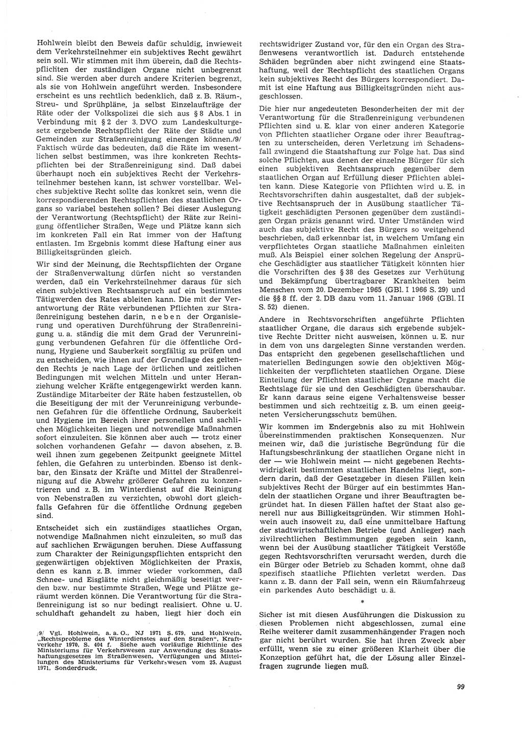 Neue Justiz (NJ), Zeitschrift für Recht und Rechtswissenschaft [Deutsche Demokratische Republik (DDR)], 26. Jahrgang 1972, Seite 99 (NJ DDR 1972, S. 99)