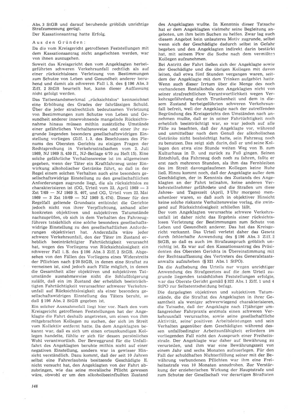 Neue Justiz (NJ), Zeitschrift für Recht und Rechtswissenschaft [Deutsche Demokratische Republik (DDR)], 26. Jahrgang 1972, Seite 148 (NJ DDR 1972, S. 148)