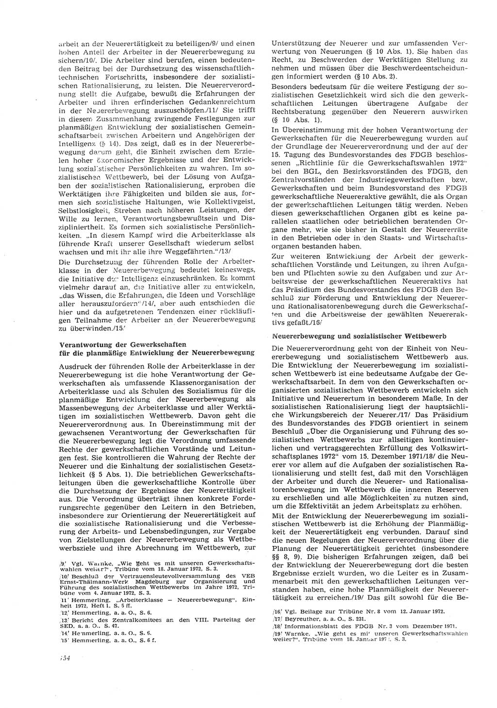 Neue Justiz (NJ), Zeitschrift für Recht und Rechtswissenschaft [Deutsche Demokratische Republik (DDR)], 26. Jahrgang 1972, Seite 154 (NJ DDR 1972, S. 154)