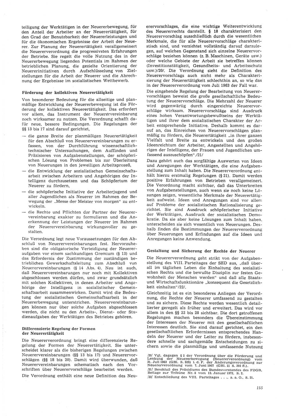 Neue Justiz (NJ), Zeitschrift für Recht und Rechtswissenschaft [Deutsche Demokratische Republik (DDR)], 26. Jahrgang 1972, Seite 155 (NJ DDR 1972, S. 155)