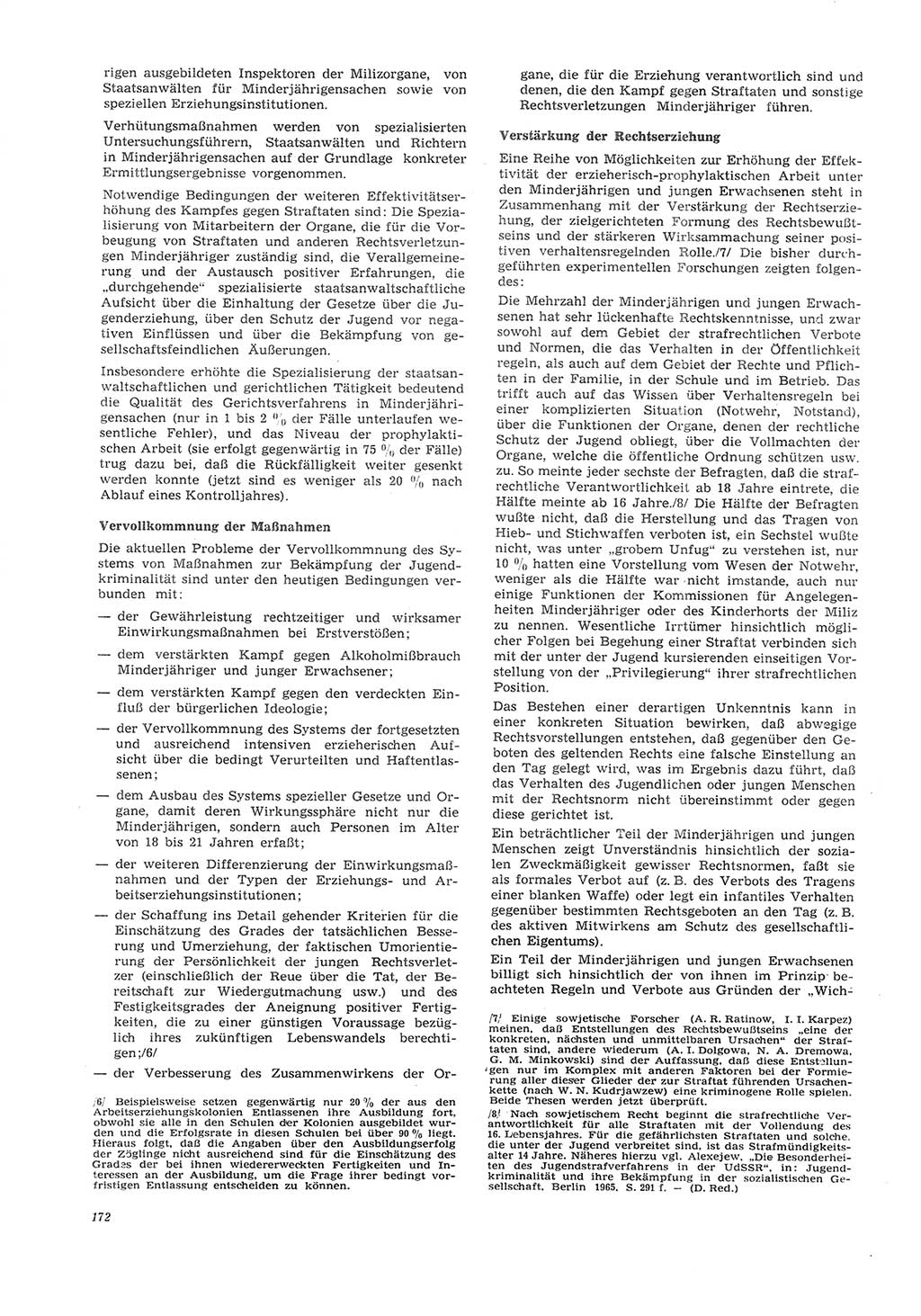 Neue Justiz (NJ), Zeitschrift für Recht und Rechtswissenschaft [Deutsche Demokratische Republik (DDR)], 26. Jahrgang 1972, Seite 172 (NJ DDR 1972, S. 172)