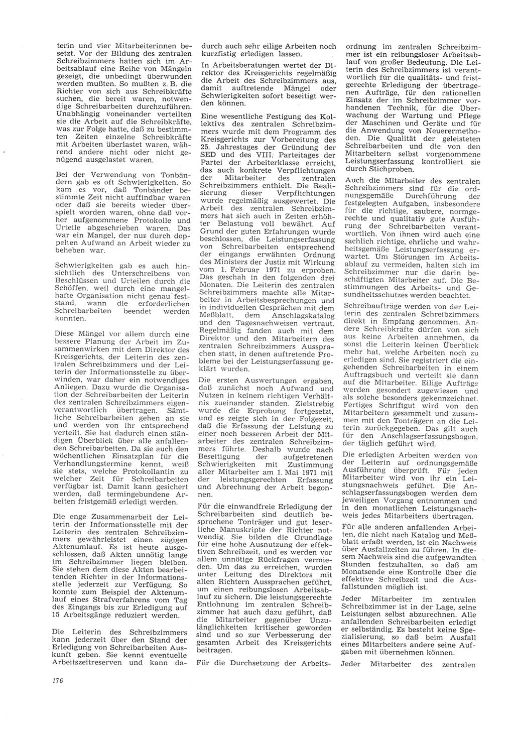 Neue Justiz (NJ), Zeitschrift für Recht und Rechtswissenschaft [Deutsche Demokratische Republik (DDR)], 26. Jahrgang 1972, Seite 176 (NJ DDR 1972, S. 176)