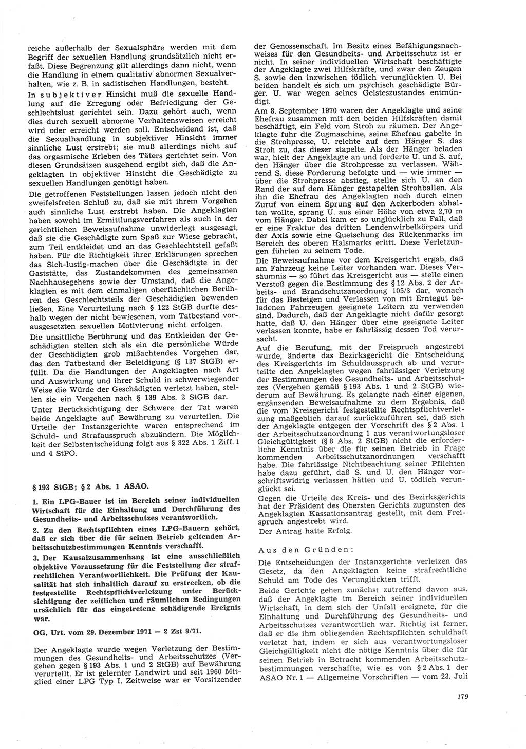 Neue Justiz (NJ), Zeitschrift für Recht und Rechtswissenschaft [Deutsche Demokratische Republik (DDR)], 26. Jahrgang 1972, Seite 179 (NJ DDR 1972, S. 179)
