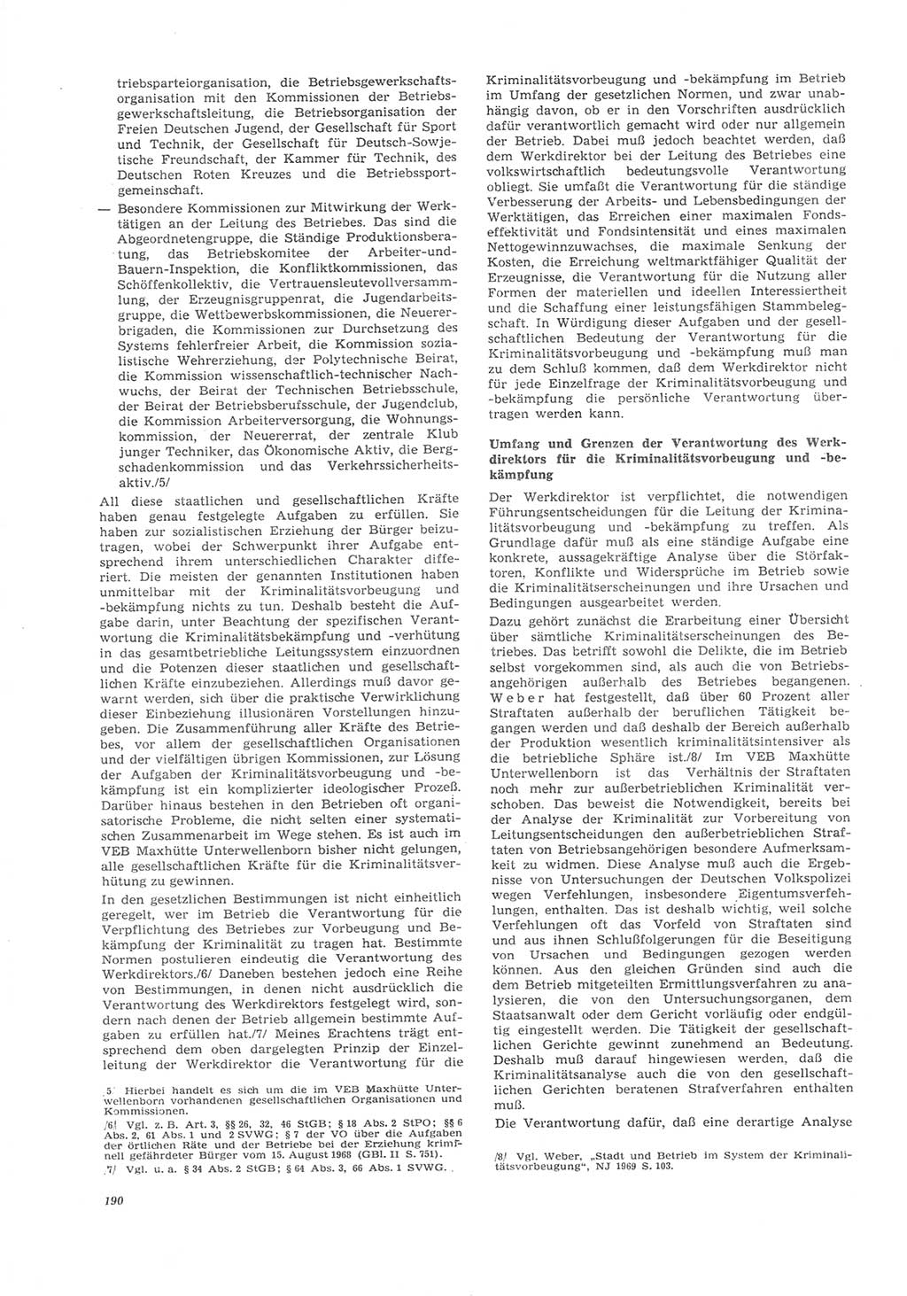 Neue Justiz (NJ), Zeitschrift für Recht und Rechtswissenschaft [Deutsche Demokratische Republik (DDR)], 26. Jahrgang 1972, Seite 190 (NJ DDR 1972, S. 190)