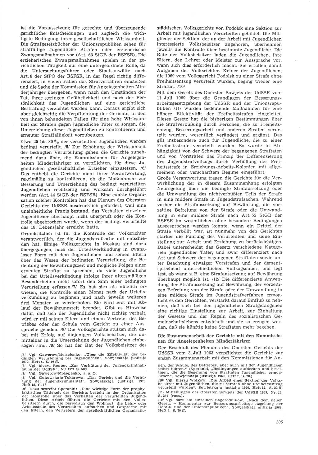 Neue Justiz (NJ), Zeitschrift für Recht und Rechtswissenschaft [Deutsche Demokratische Republik (DDR)], 26. Jahrgang 1972, Seite 205 (NJ DDR 1972, S. 205)