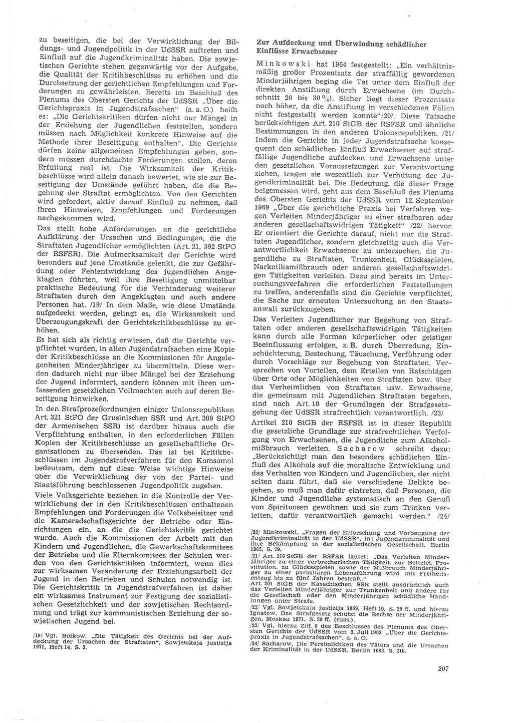 Neue Justiz (NJ), Zeitschrift für Recht und Rechtswissenschaft [Deutsche Demokratische Republik (DDR)], 26. Jahrgang 1972, Seite 207 (NJ DDR 1972, S. 207)