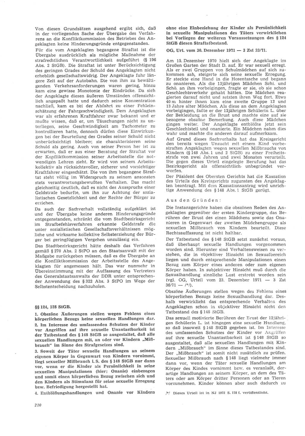 Neue Justiz (NJ), Zeitschrift für Recht und Rechtswissenschaft [Deutsche Demokratische Republik (DDR)], 26. Jahrgang 1972, Seite 210 (NJ DDR 1972, S. 210)