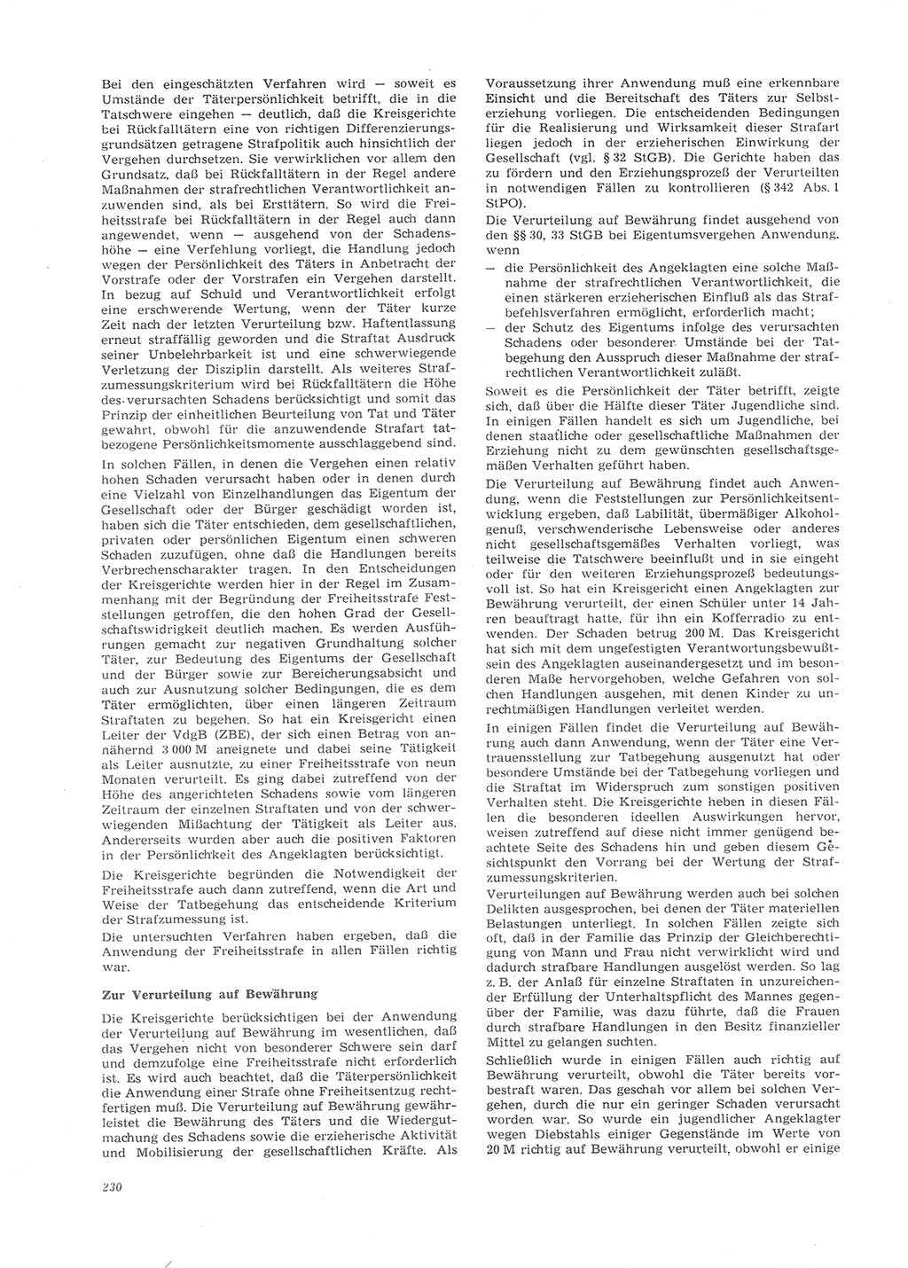 Neue Justiz (NJ), Zeitschrift für Recht und Rechtswissenschaft [Deutsche Demokratische Republik (DDR)], 26. Jahrgang 1972, Seite 230 (NJ DDR 1972, S. 230)