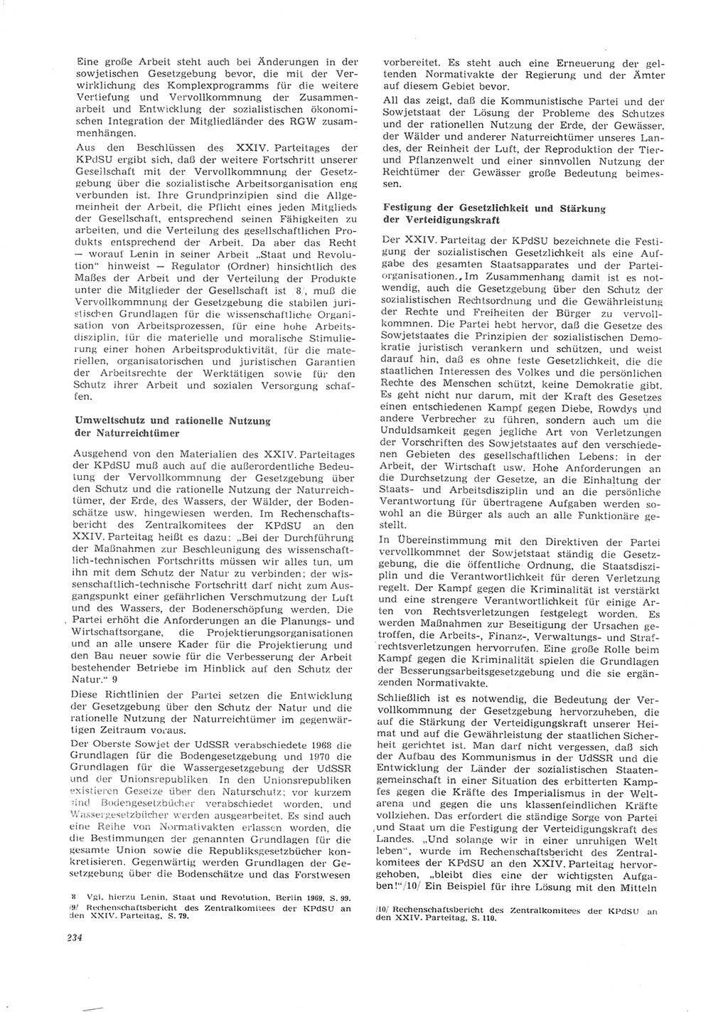 Neue Justiz (NJ), Zeitschrift für Recht und Rechtswissenschaft [Deutsche Demokratische Republik (DDR)], 26. Jahrgang 1972, Seite 234 (NJ DDR 1972, S. 234)