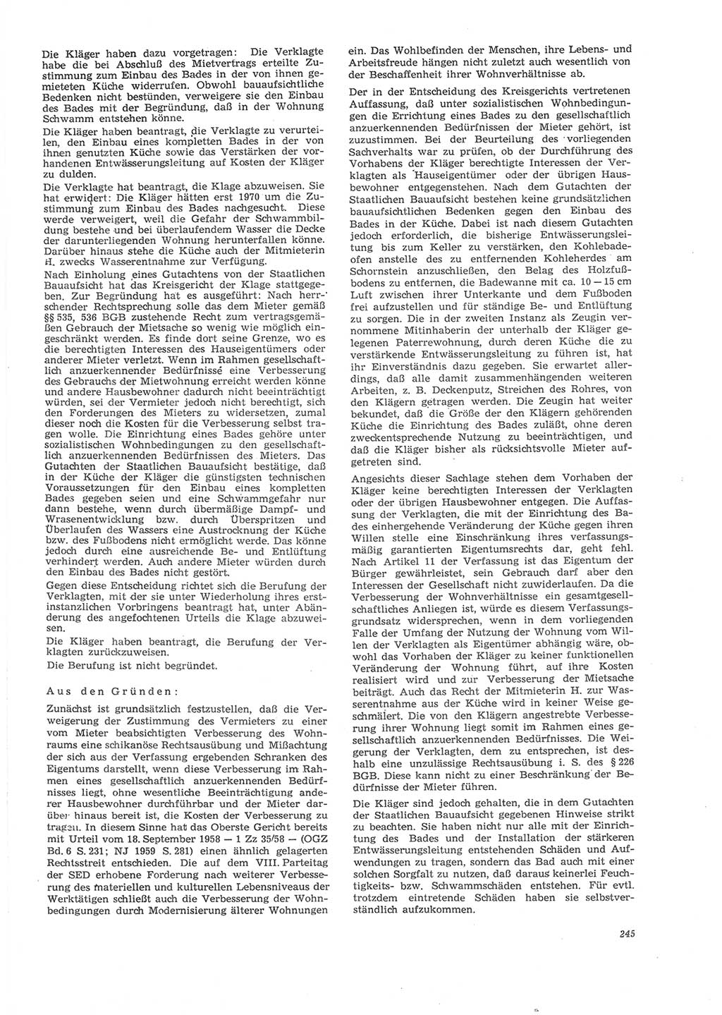 Neue Justiz (NJ), Zeitschrift für Recht und Rechtswissenschaft [Deutsche Demokratische Republik (DDR)], 26. Jahrgang 1972, Seite 245 (NJ DDR 1972, S. 245)