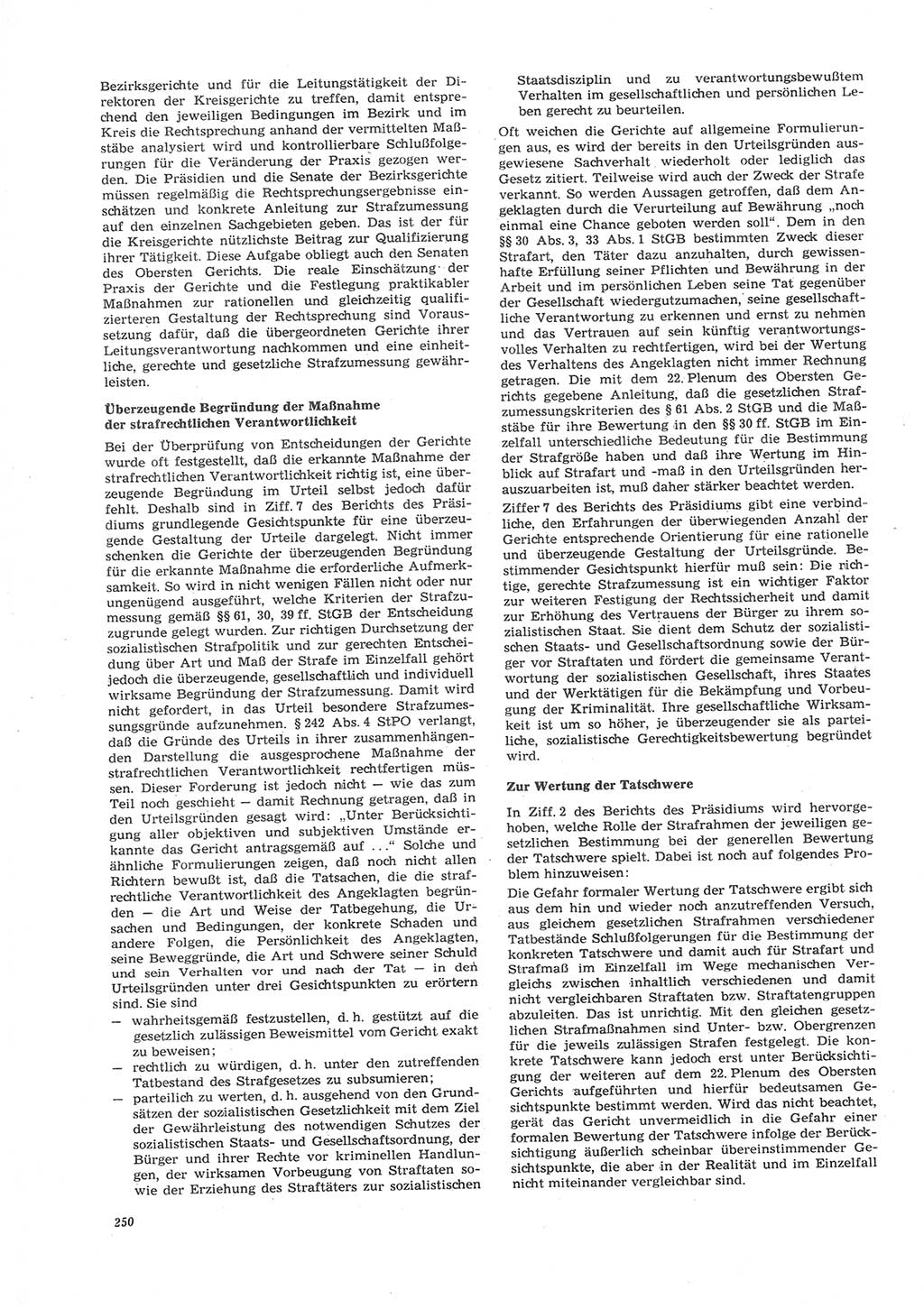 Neue Justiz (NJ), Zeitschrift für Recht und Rechtswissenschaft [Deutsche Demokratische Republik (DDR)], 26. Jahrgang 1972, Seite 250 (NJ DDR 1972, S. 250)