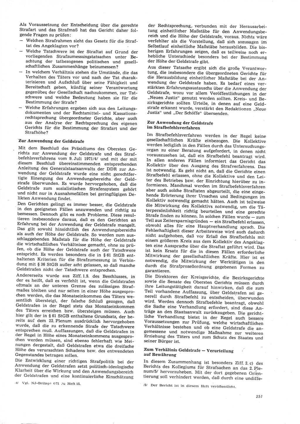 Neue Justiz (NJ), Zeitschrift für Recht und Rechtswissenschaft [Deutsche Demokratische Republik (DDR)], 26. Jahrgang 1972, Seite 251 (NJ DDR 1972, S. 251)