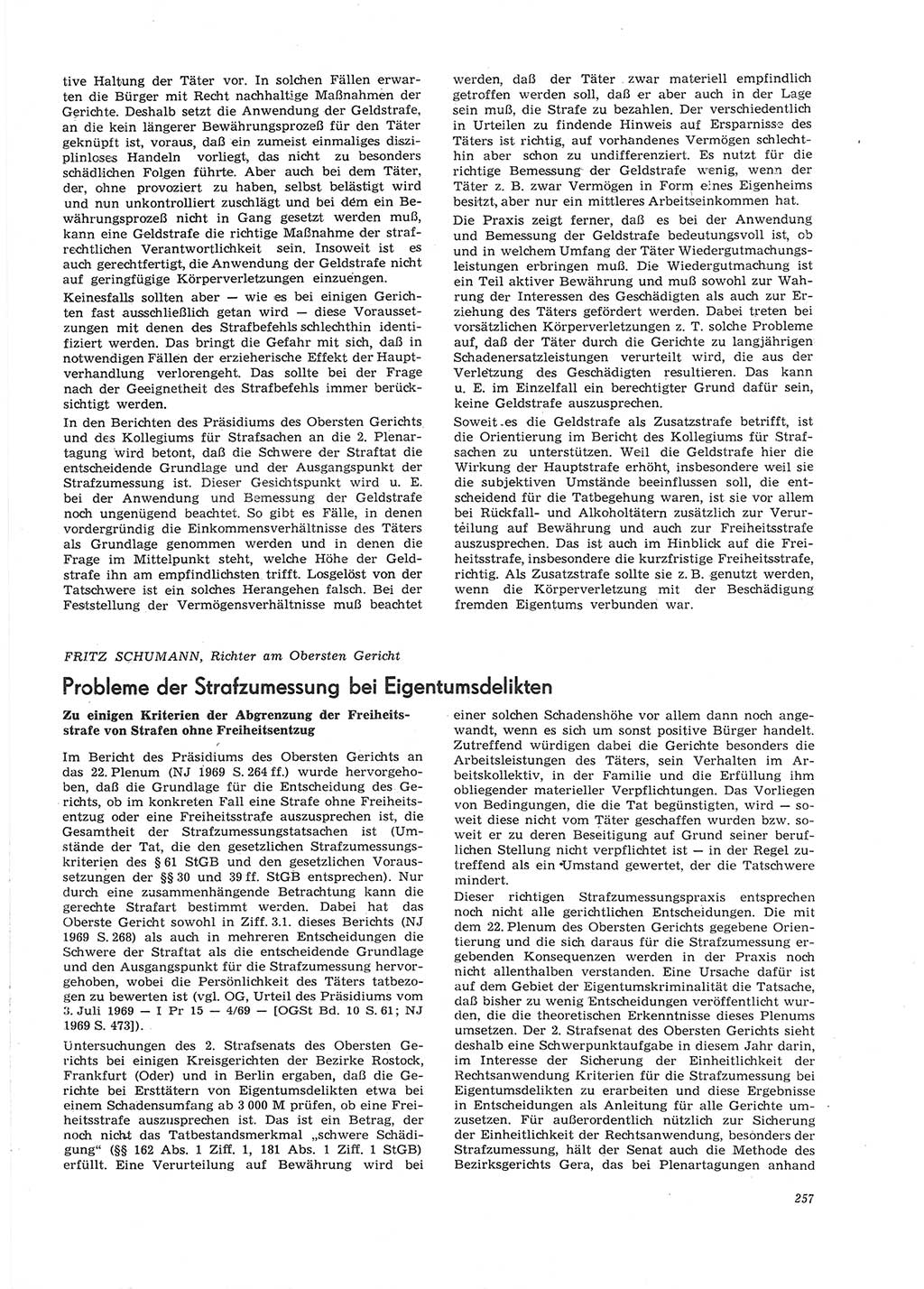 Neue Justiz (NJ), Zeitschrift für Recht und Rechtswissenschaft [Deutsche Demokratische Republik (DDR)], 26. Jahrgang 1972, Seite 257 (NJ DDR 1972, S. 257)