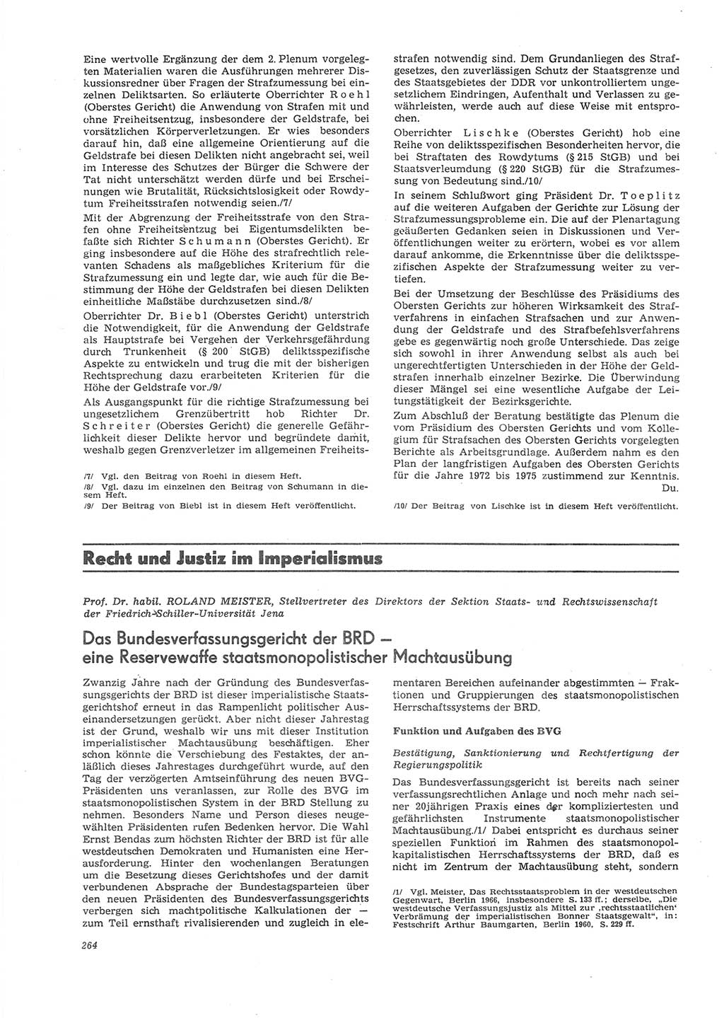 Neue Justiz (NJ), Zeitschrift für Recht und Rechtswissenschaft [Deutsche Demokratische Republik (DDR)], 26. Jahrgang 1972, Seite 264 (NJ DDR 1972, S. 264)
