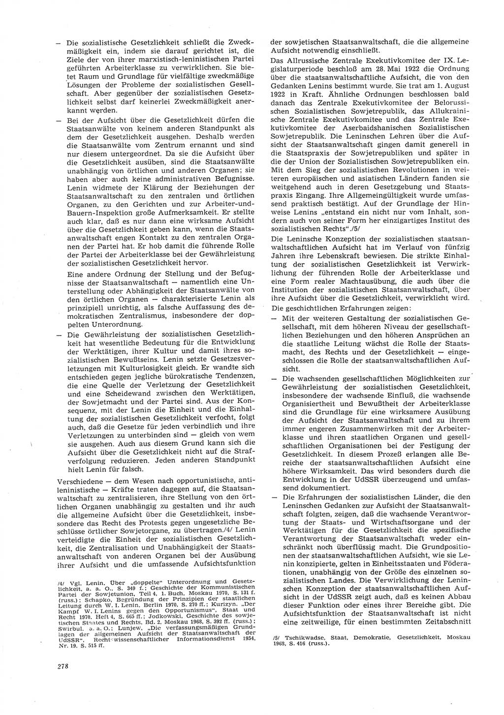 Neue Justiz (NJ), Zeitschrift für Recht und Rechtswissenschaft [Deutsche Demokratische Republik (DDR)], 26. Jahrgang 1972, Seite 278 (NJ DDR 1972, S. 278)