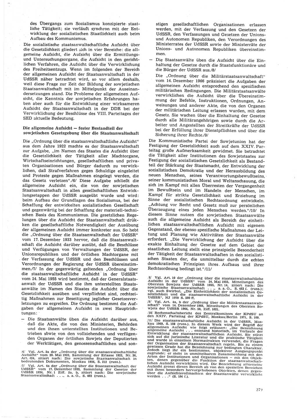 Neue Justiz (NJ), Zeitschrift für Recht und Rechtswissenschaft [Deutsche Demokratische Republik (DDR)], 26. Jahrgang 1972, Seite 279 (NJ DDR 1972, S. 279)