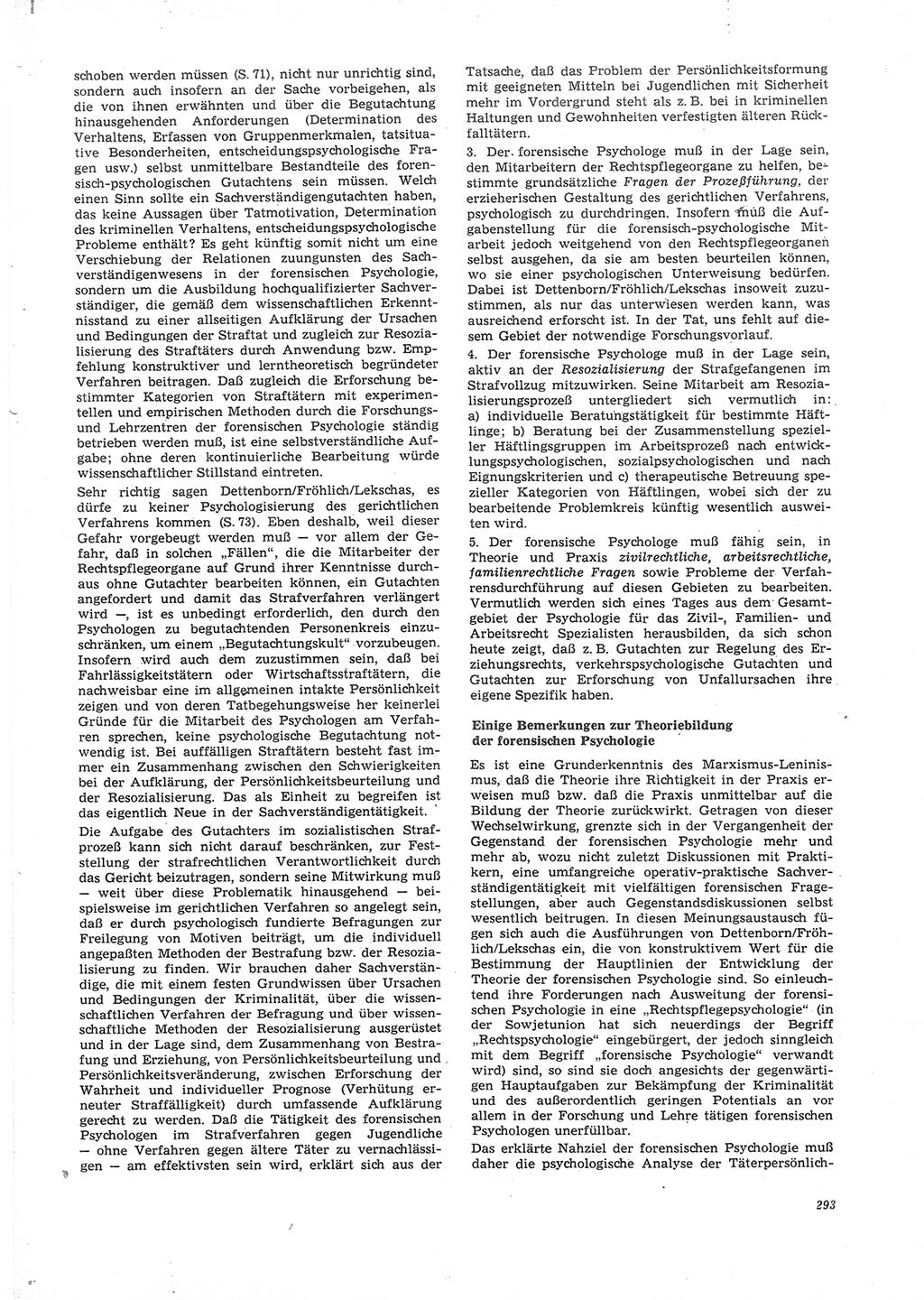 Neue Justiz (NJ), Zeitschrift für Recht und Rechtswissenschaft [Deutsche Demokratische Republik (DDR)], 26. Jahrgang 1972, Seite 293 (NJ DDR 1972, S. 293)