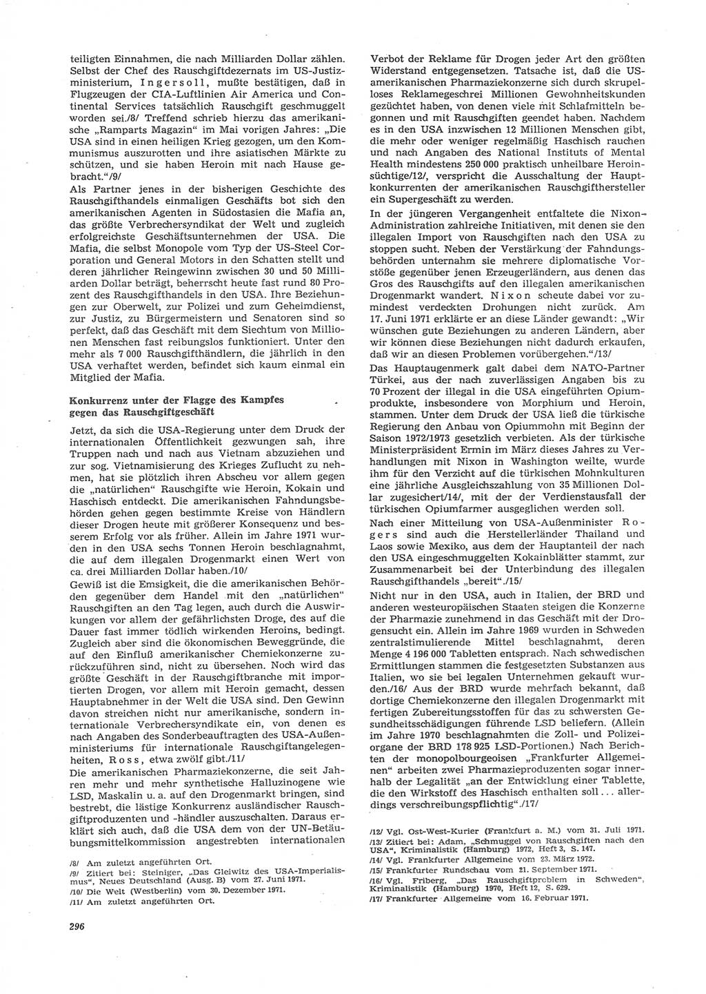Neue Justiz (NJ), Zeitschrift für Recht und Rechtswissenschaft [Deutsche Demokratische Republik (DDR)], 26. Jahrgang 1972, Seite 296 (NJ DDR 1972, S. 296)