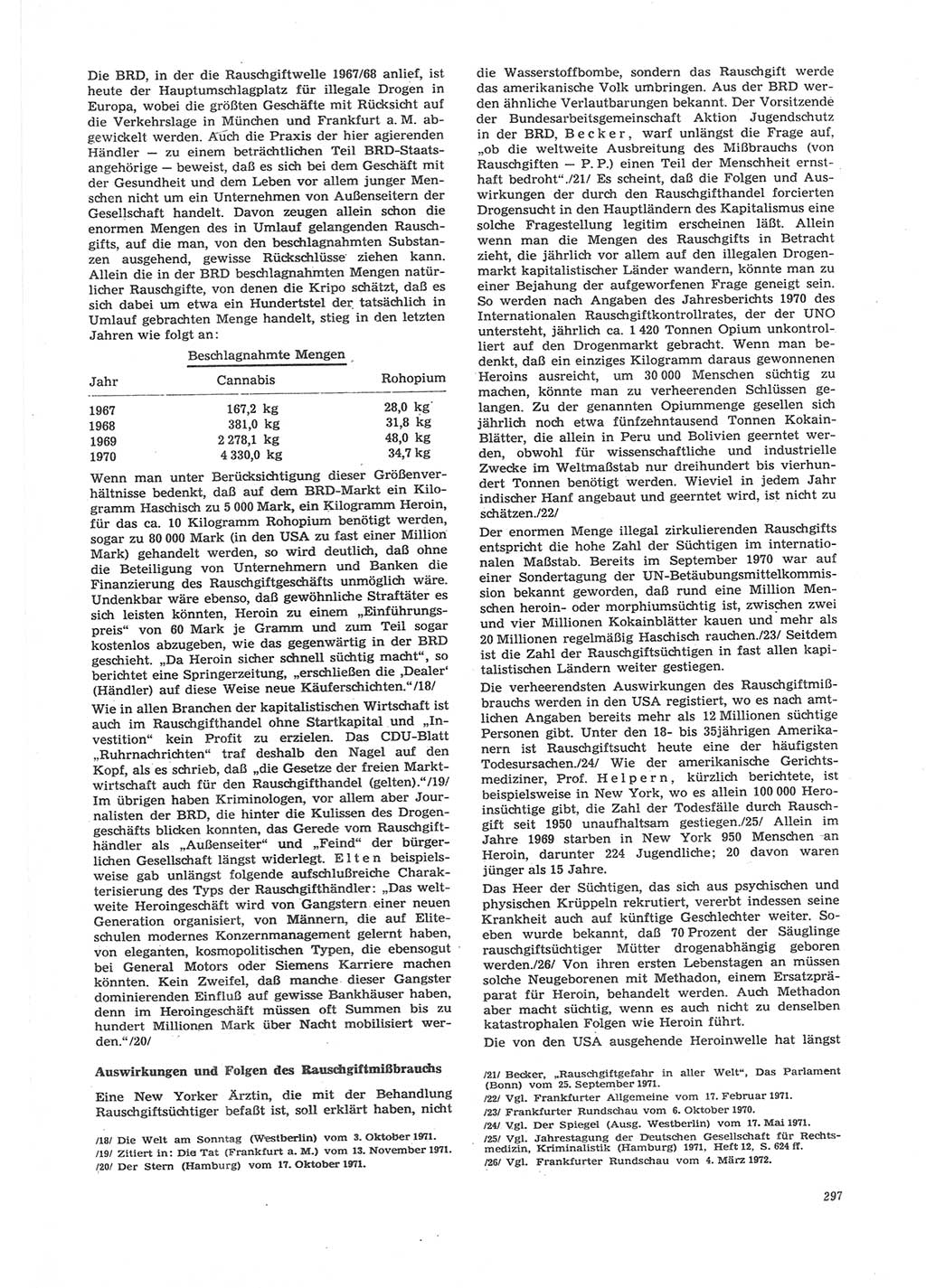 Neue Justiz (NJ), Zeitschrift für Recht und Rechtswissenschaft [Deutsche Demokratische Republik (DDR)], 26. Jahrgang 1972, Seite 297 (NJ DDR 1972, S. 297)