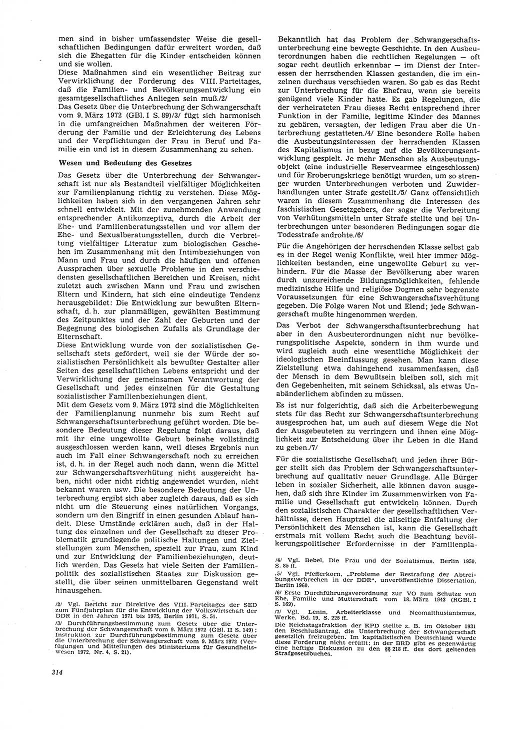 Neue Justiz (NJ), Zeitschrift für Recht und Rechtswissenschaft [Deutsche Demokratische Republik (DDR)], 26. Jahrgang 1972, Seite 314 (NJ DDR 1972, S. 314)