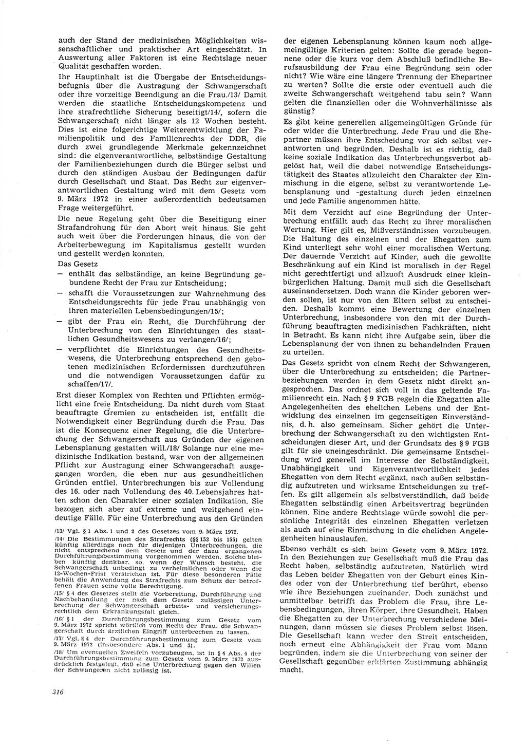 Neue Justiz (NJ), Zeitschrift für Recht und Rechtswissenschaft [Deutsche Demokratische Republik (DDR)], 26. Jahrgang 1972, Seite 316 (NJ DDR 1972, S. 316)