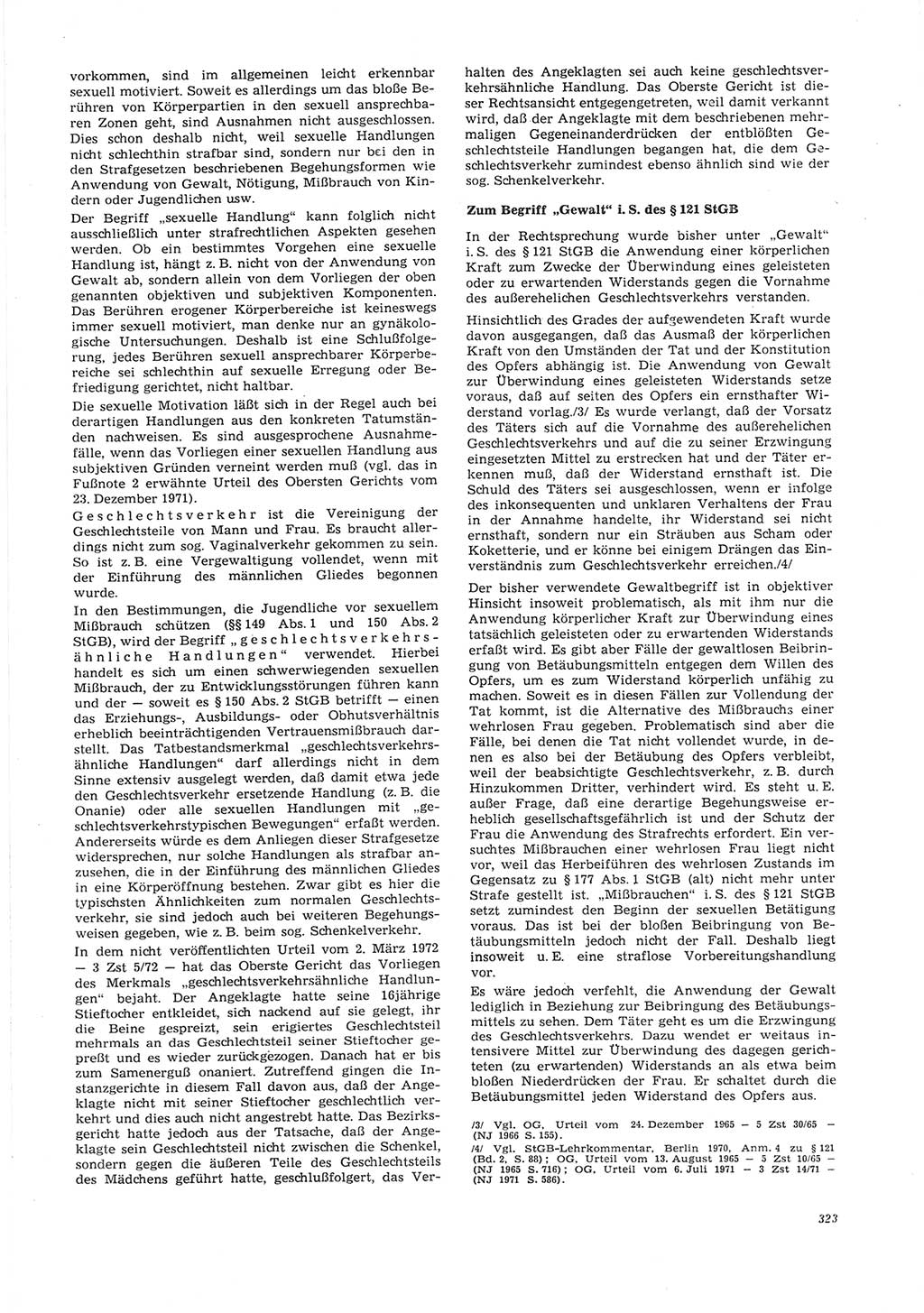 Neue Justiz (NJ), Zeitschrift für Recht und Rechtswissenschaft [Deutsche Demokratische Republik (DDR)], 26. Jahrgang 1972, Seite 323 (NJ DDR 1972, S. 323)