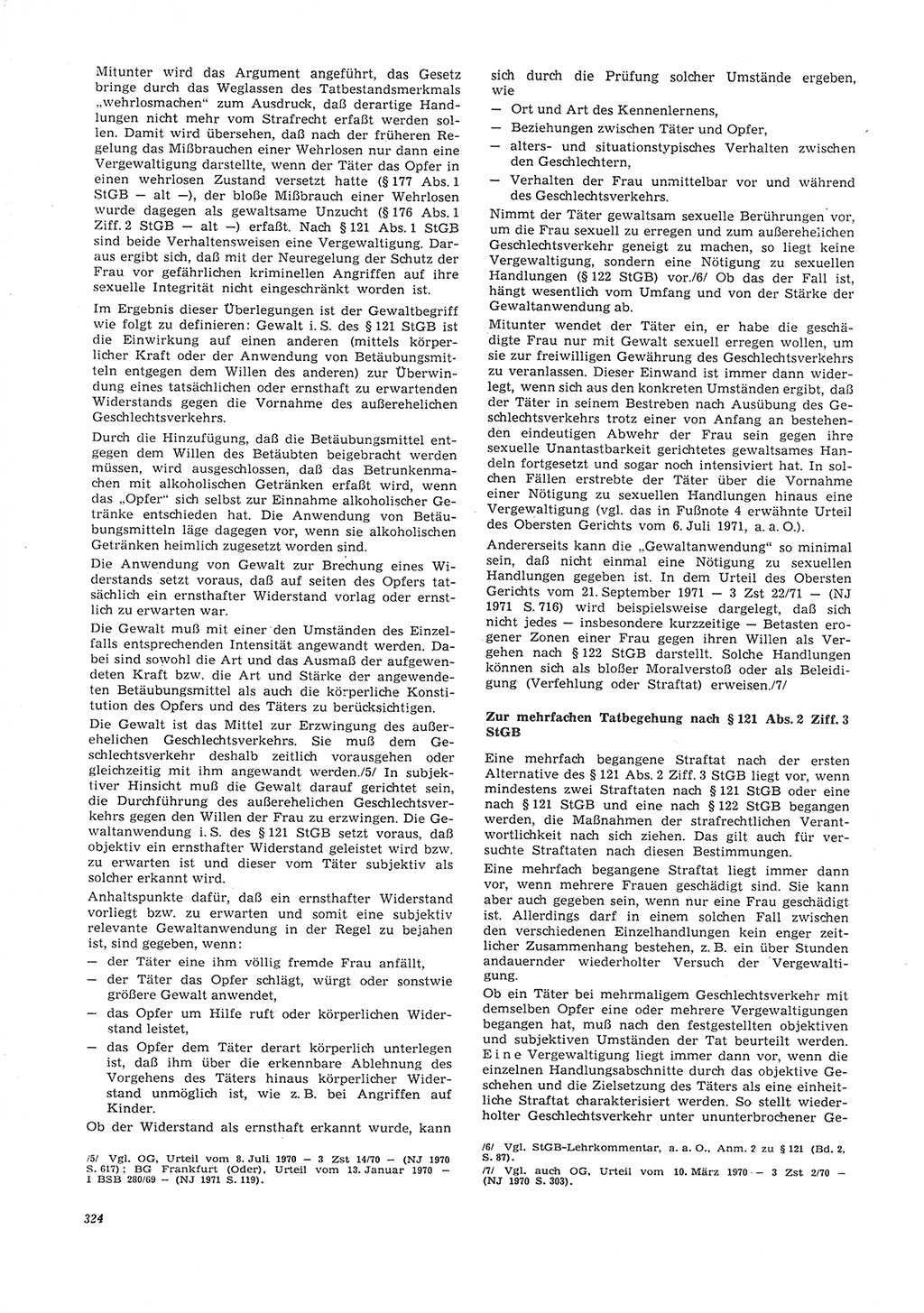 Neue Justiz (NJ), Zeitschrift für Recht und Rechtswissenschaft [Deutsche Demokratische Republik (DDR)], 26. Jahrgang 1972, Seite 324 (NJ DDR 1972, S. 324)