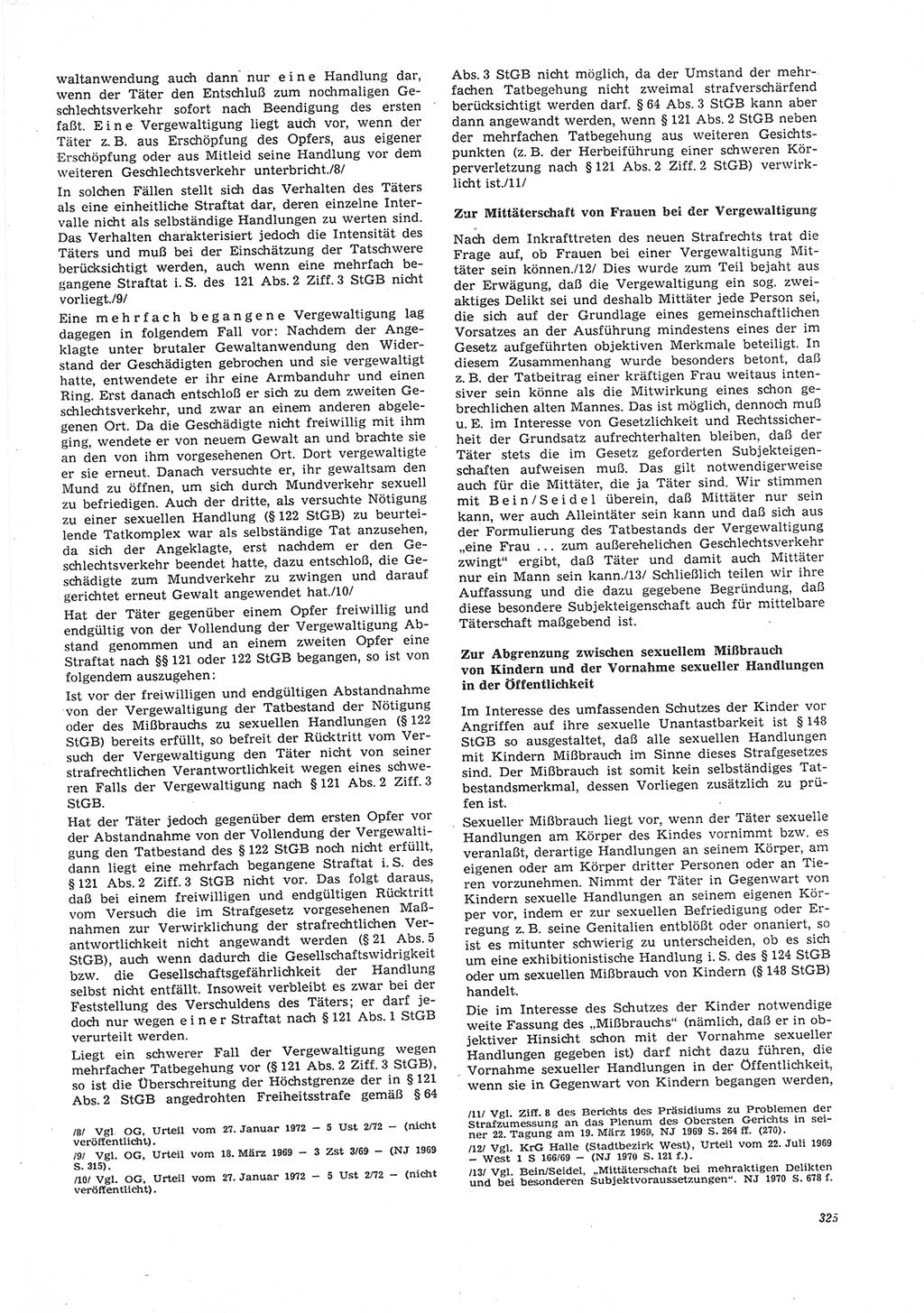Neue Justiz (NJ), Zeitschrift für Recht und Rechtswissenschaft [Deutsche Demokratische Republik (DDR)], 26. Jahrgang 1972, Seite 325 (NJ DDR 1972, S. 325)