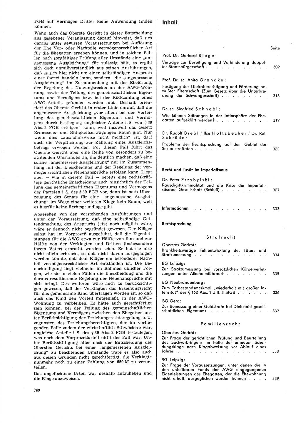 Neue Justiz (NJ), Zeitschrift für Recht und Rechtswissenschaft [Deutsche Demokratische Republik (DDR)], 26. Jahrgang 1972, Seite 340 (NJ DDR 1972, S. 340)