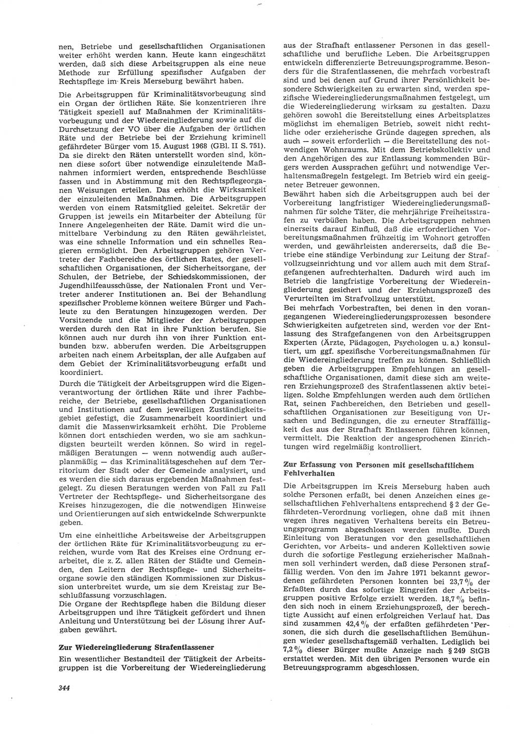 Neue Justiz (NJ), Zeitschrift für Recht und Rechtswissenschaft [Deutsche Demokratische Republik (DDR)], 26. Jahrgang 1972, Seite 344 (NJ DDR 1972, S. 344)