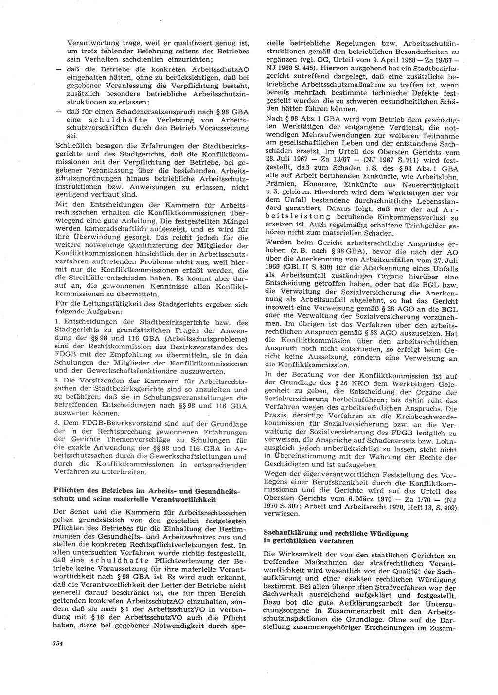 Neue Justiz (NJ), Zeitschrift für Recht und Rechtswissenschaft [Deutsche Demokratische Republik (DDR)], 26. Jahrgang 1972, Seite 354 (NJ DDR 1972, S. 354)