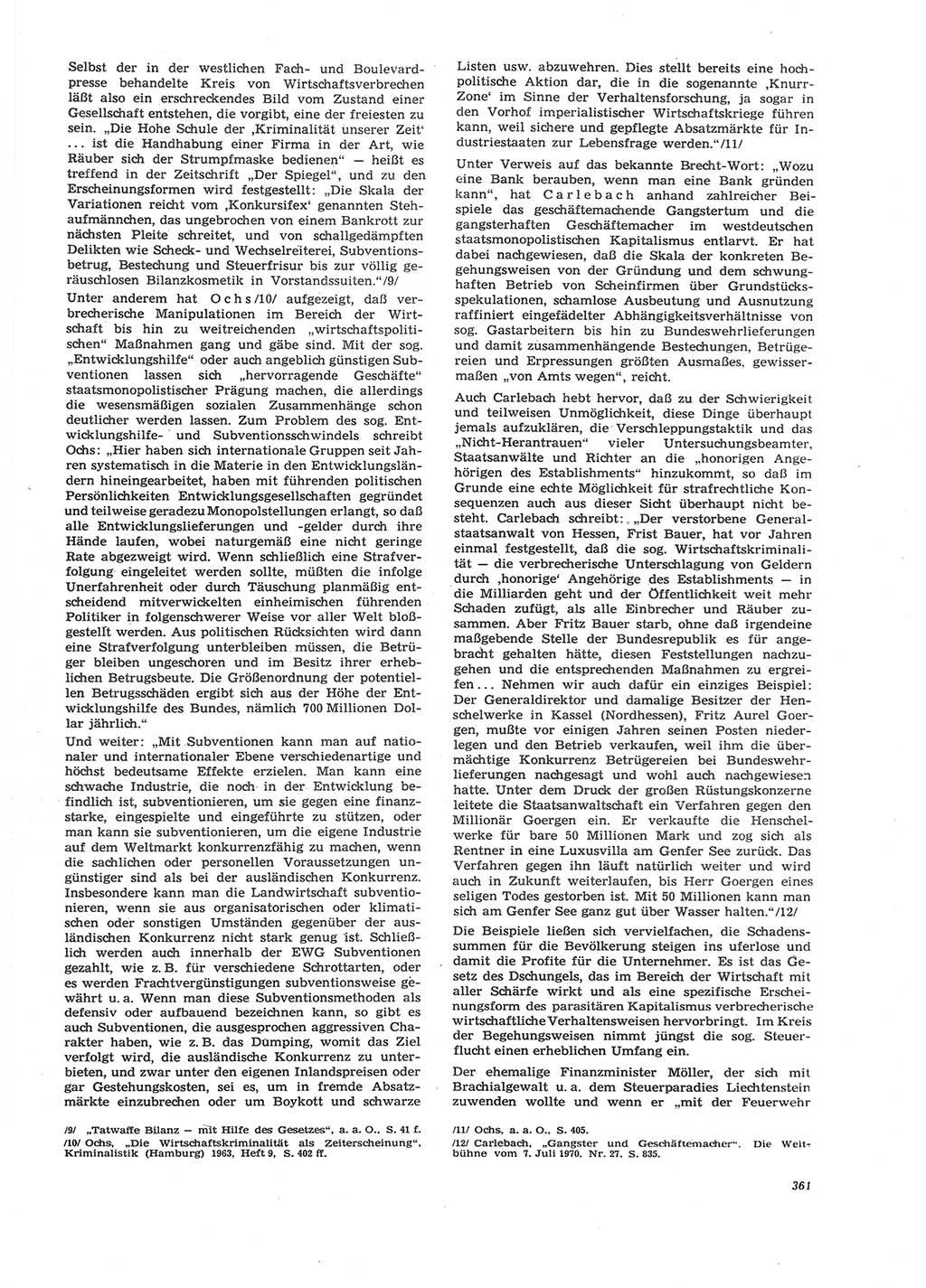 Neue Justiz (NJ), Zeitschrift für Recht und Rechtswissenschaft [Deutsche Demokratische Republik (DDR)], 26. Jahrgang 1972, Seite 361 (NJ DDR 1972, S. 361)