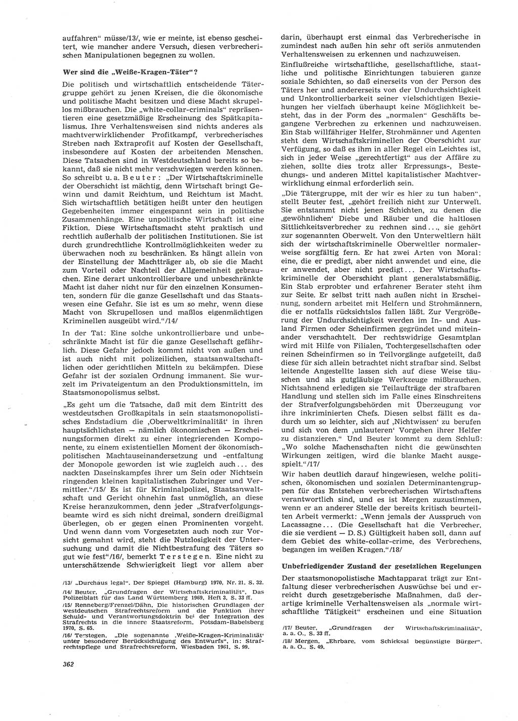 Neue Justiz (NJ), Zeitschrift für Recht und Rechtswissenschaft [Deutsche Demokratische Republik (DDR)], 26. Jahrgang 1972, Seite 362 (NJ DDR 1972, S. 362)