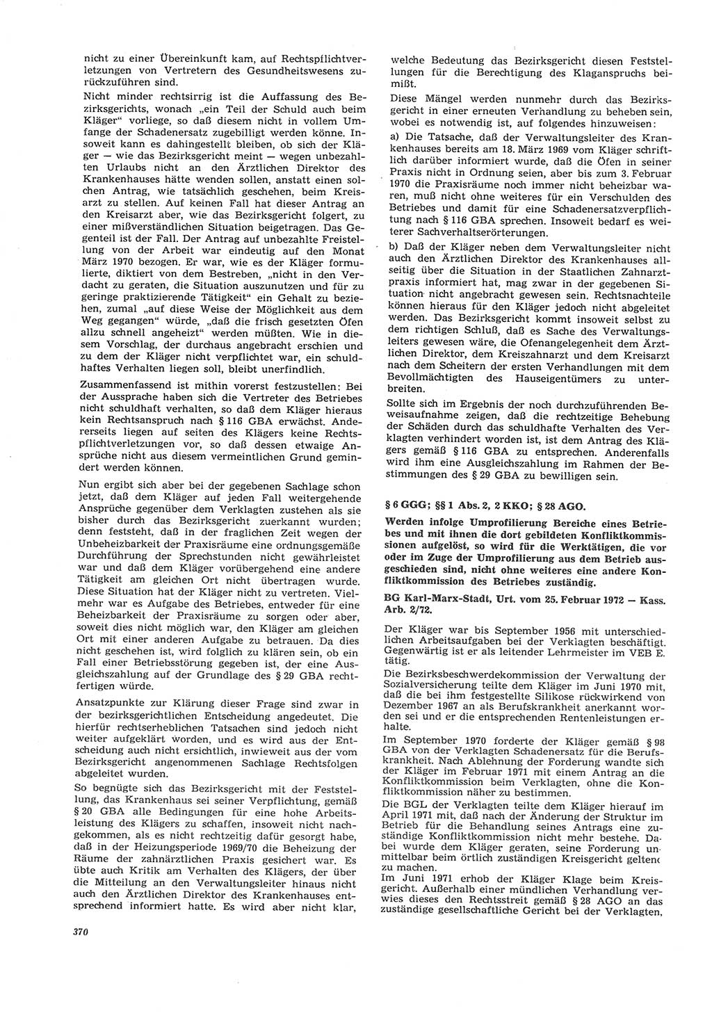 Neue Justiz (NJ), Zeitschrift für Recht und Rechtswissenschaft [Deutsche Demokratische Republik (DDR)], 26. Jahrgang 1972, Seite 370 (NJ DDR 1972, S. 370)