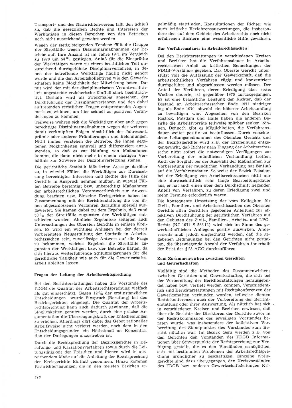 Neue Justiz (NJ), Zeitschrift für Recht und Rechtswissenschaft [Deutsche Demokratische Republik (DDR)], 26. Jahrgang 1972, Seite 376 (NJ DDR 1972, S. 376)