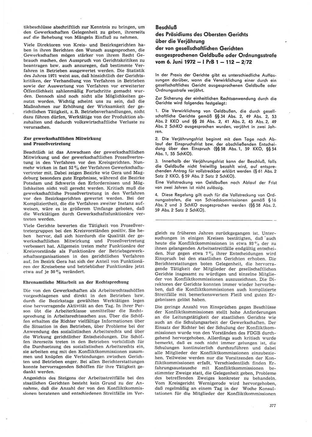 Neue Justiz (NJ), Zeitschrift für Recht und Rechtswissenschaft [Deutsche Demokratische Republik (DDR)], 26. Jahrgang 1972, Seite 377 (NJ DDR 1972, S. 377)