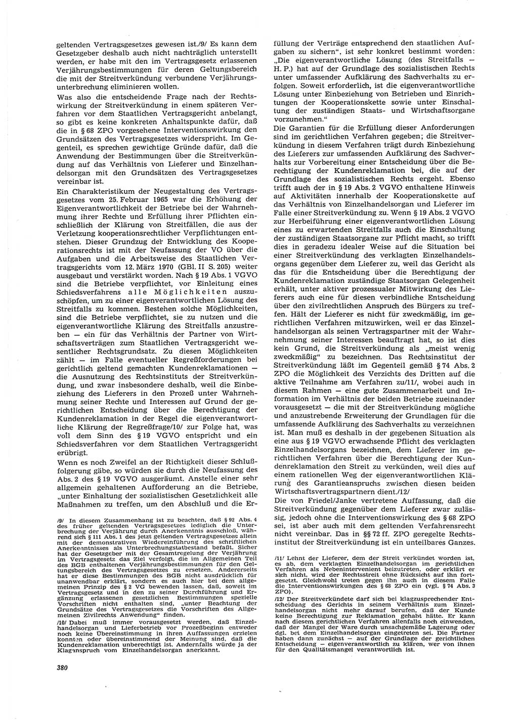 Neue Justiz (NJ), Zeitschrift für Recht und Rechtswissenschaft [Deutsche Demokratische Republik (DDR)], 26. Jahrgang 1972, Seite 380 (NJ DDR 1972, S. 380)