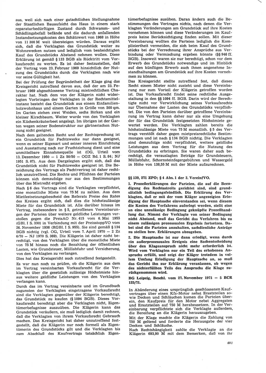 Neue Justiz (NJ), Zeitschrift für Recht und Rechtswissenschaft [Deutsche Demokratische Republik (DDR)], 26. Jahrgang 1972, Seite 401 (NJ DDR 1972, S. 401)