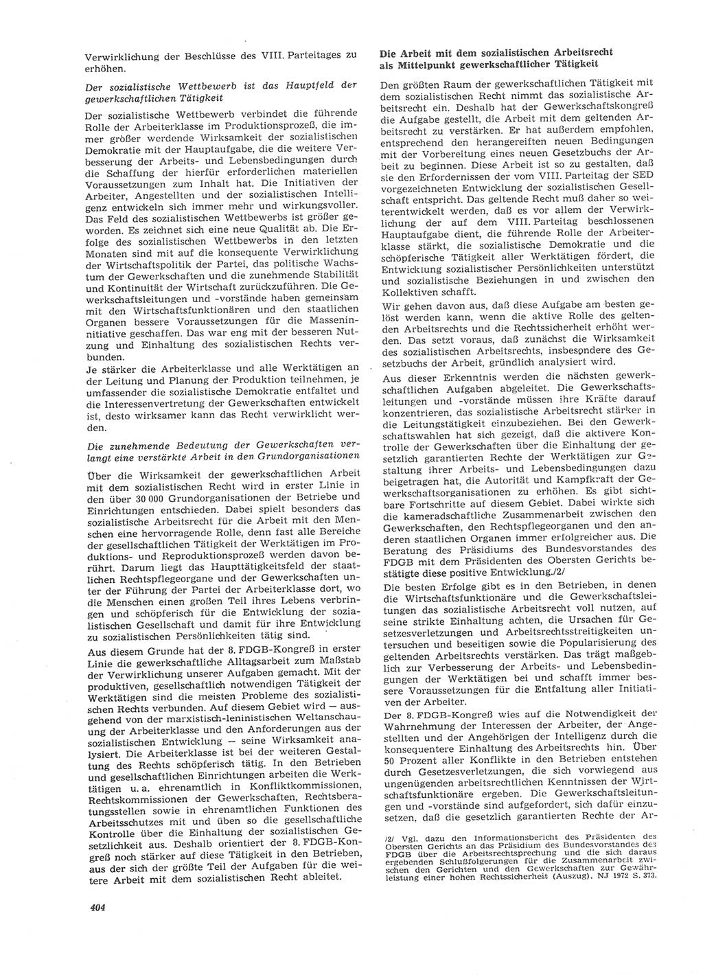 Neue Justiz (NJ), Zeitschrift für Recht und Rechtswissenschaft [Deutsche Demokratische Republik (DDR)], 26. Jahrgang 1972, Seite 404 (NJ DDR 1972, S. 404)