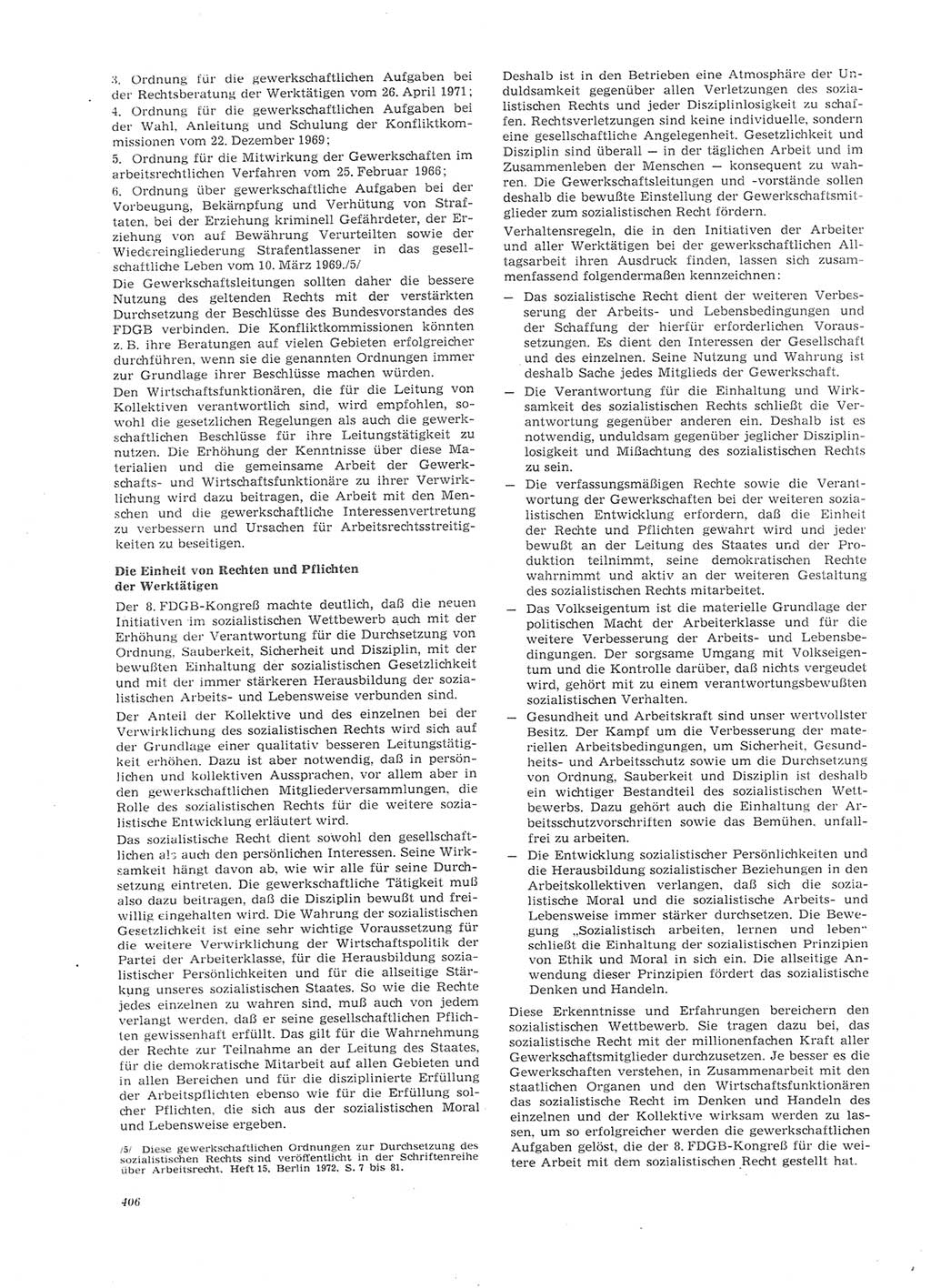 Neue Justiz (NJ), Zeitschrift für Recht und Rechtswissenschaft [Deutsche Demokratische Republik (DDR)], 26. Jahrgang 1972, Seite 406 (NJ DDR 1972, S. 406)