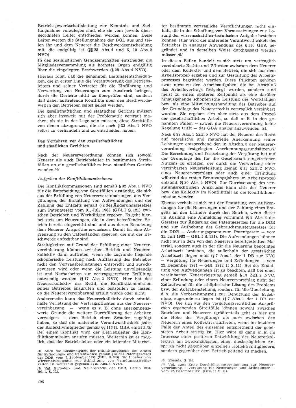 Neue Justiz (NJ), Zeitschrift für Recht und Rechtswissenschaft [Deutsche Demokratische Republik (DDR)], 26. Jahrgang 1972, Seite 408 (NJ DDR 1972, S. 408)