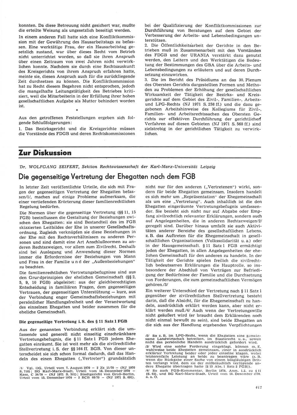 Neue Justiz (NJ), Zeitschrift für Recht und Rechtswissenschaft [Deutsche Demokratische Republik (DDR)], 26. Jahrgang 1972, Seite 413 (NJ DDR 1972, S. 413)