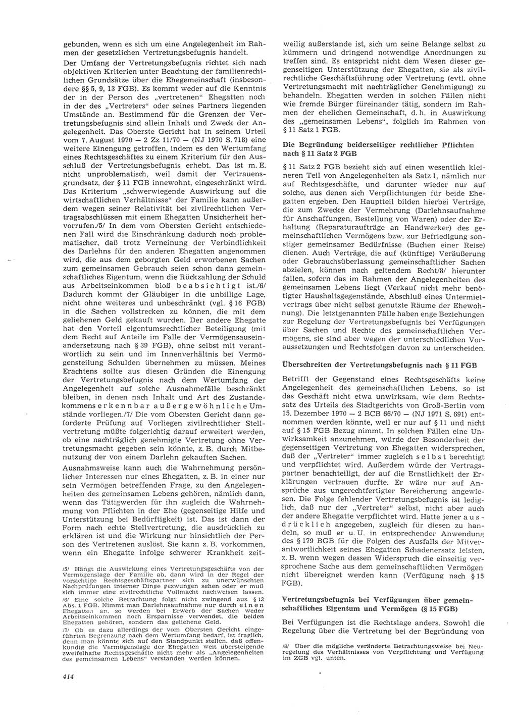 Neue Justiz (NJ), Zeitschrift für Recht und Rechtswissenschaft [Deutsche Demokratische Republik (DDR)], 26. Jahrgang 1972, Seite 414 (NJ DDR 1972, S. 414)