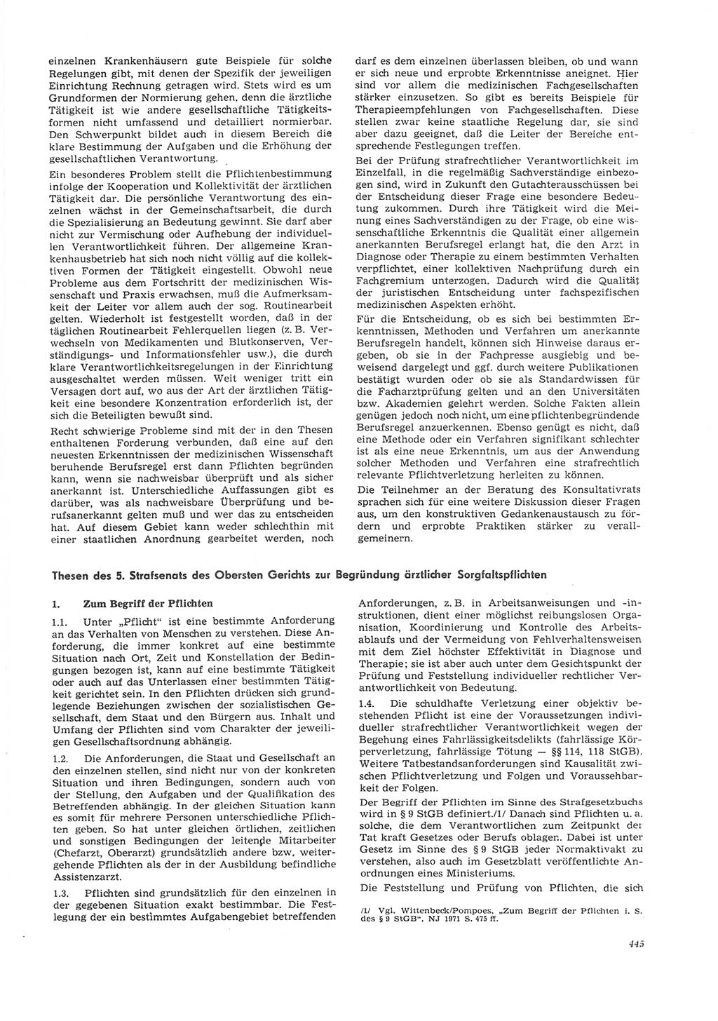 Neue Justiz (NJ), Zeitschrift für Recht und Rechtswissenschaft [Deutsche Demokratische Republik (DDR)], 26. Jahrgang 1972, Seite 445 (NJ DDR 1972, S. 445)