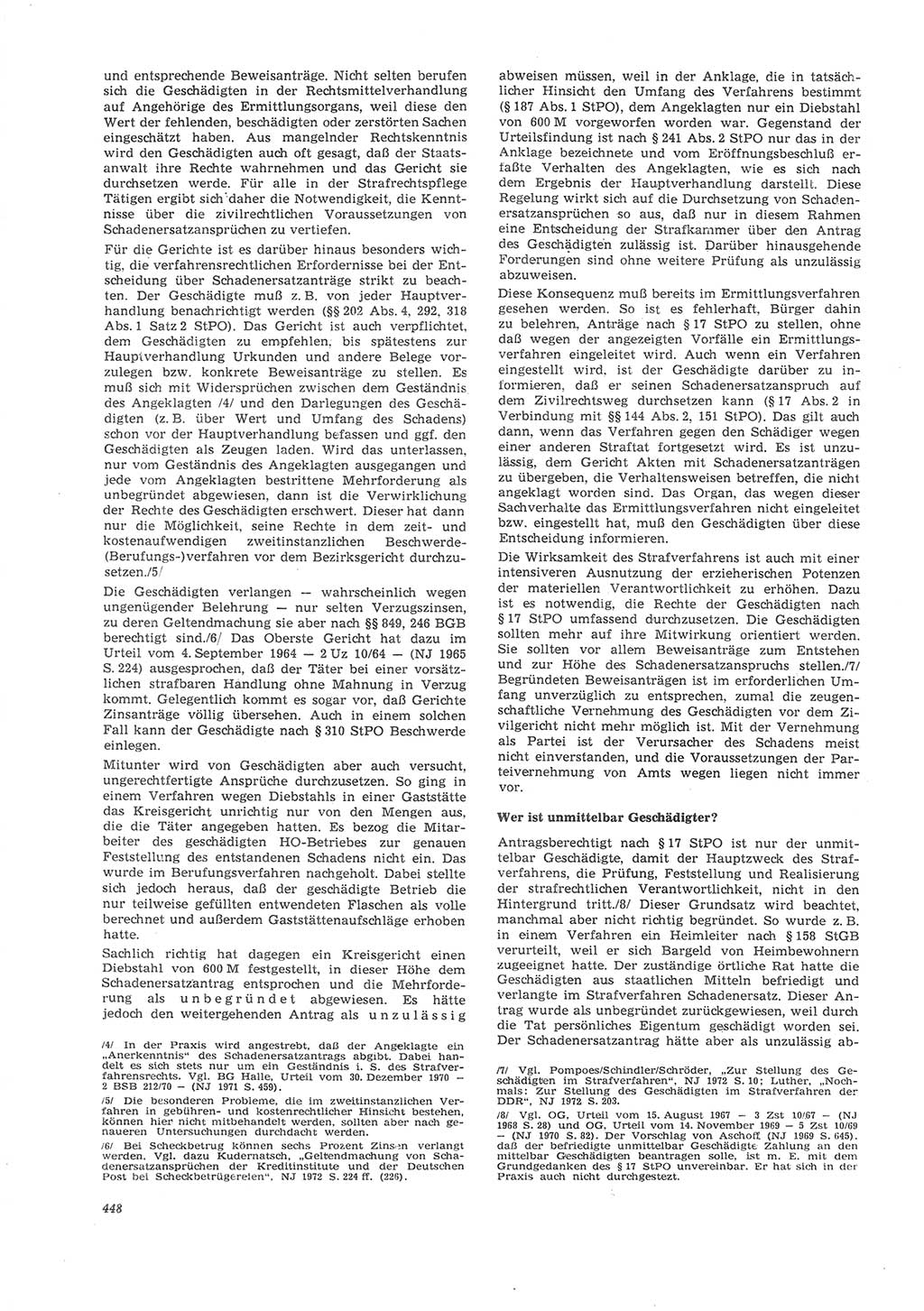 Neue Justiz (NJ), Zeitschrift für Recht und Rechtswissenschaft [Deutsche Demokratische Republik (DDR)], 26. Jahrgang 1972, Seite 448 (NJ DDR 1972, S. 448)