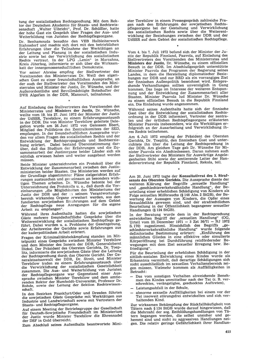 Neue Justiz (NJ), Zeitschrift für Recht und Rechtswissenschaft [Deutsche Demokratische Republik (DDR)], 26. Jahrgang 1972, Seite 455 (NJ DDR 1972, S. 455)