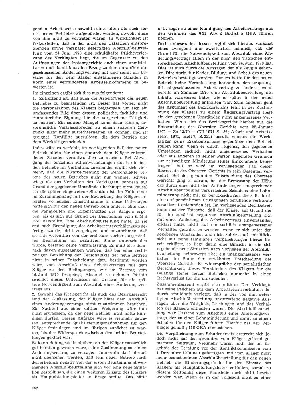 Neue Justiz (NJ), Zeitschrift für Recht und Rechtswissenschaft [Deutsche Demokratische Republik (DDR)], 26. Jahrgang 1972, Seite 462 (NJ DDR 1972, S. 462)