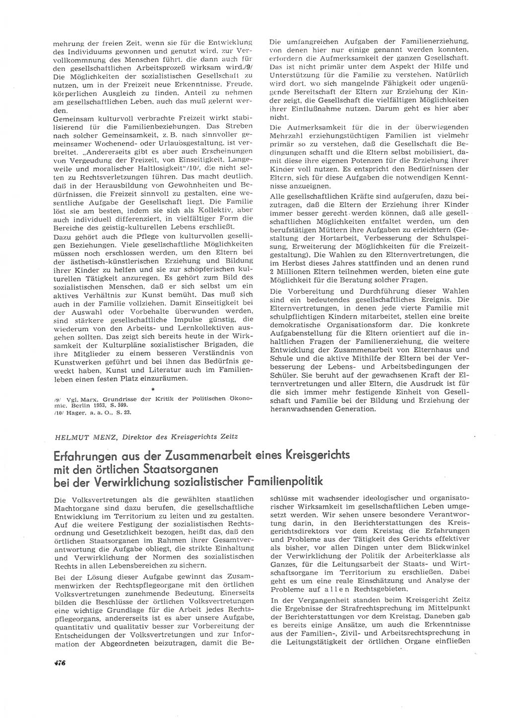 Neue Justiz (NJ), Zeitschrift für Recht und Rechtswissenschaft [Deutsche Demokratische Republik (DDR)], 26. Jahrgang 1972, Seite 476 (NJ DDR 1972, S. 476)