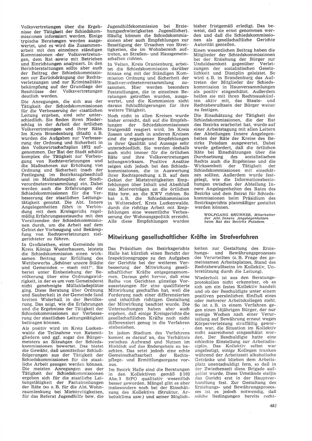Neue Justiz (NJ), Zeitschrift für Recht und Rechtswissenschaft [Deutsche Demokratische Republik (DDR)], 26. Jahrgang 1972, Seite 483 (NJ DDR 1972, S. 483)